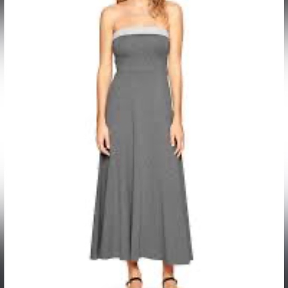 GAP 4 in One Charcoal gray color block strapless Sz L multipurpose dress - Picture 2 of 10